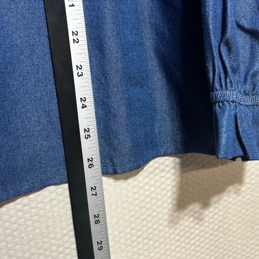 Nwt The Fold London Tierney Blouse Size Us 6 Uk 10 Blue Ruffle Neck Long Sleeve — image 8 of 8